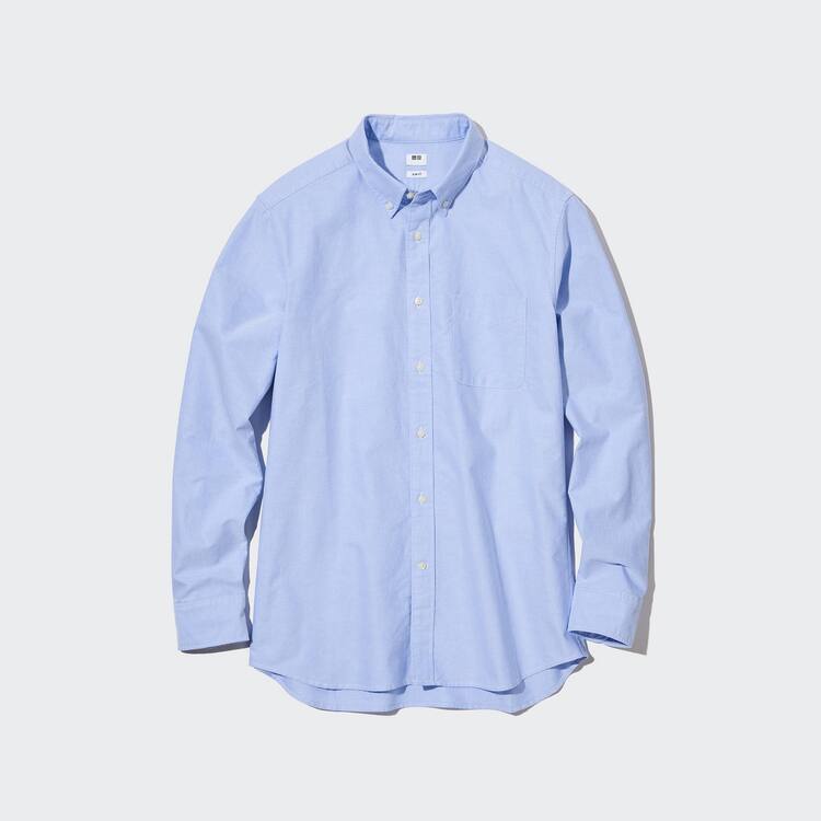 Uniqlo Slim Fit Oxford (Button-down Collar) Kosele Panske Modre | HYITFW-308