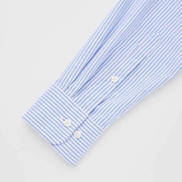 Uniqlo Slim Fit Pruhované Oxford (Button-down Collar) Kosele Panske Modre | BQJLFS-726