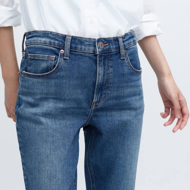 Uniqlo Slim Fit Rovno Leg Džínsy Damske Modre | JUYGOA-302