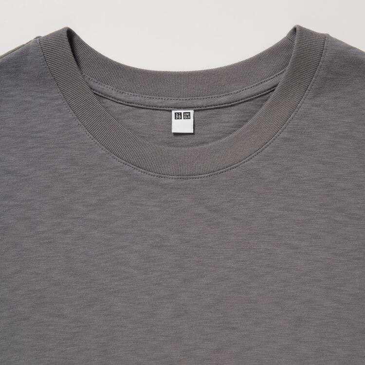 Uniqlo Slub Bavlnene Cropped Kratke Sleeved Tricko Damske Siva | MTYXAE-403