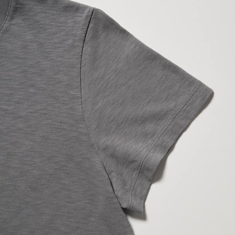 Uniqlo Slub Bavlnene Cropped Kratke Sleeved Tricko Damske Siva | MTYXAE-403