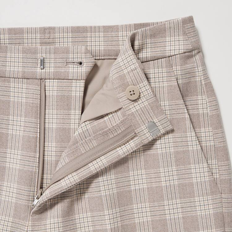 Uniqlo Smart Checked Ankle Length Nohavice Damske Béžové | LDQWEI-802