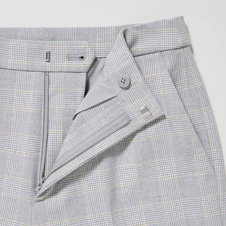 Uniqlo Smart Checked Ankle Length Nohavice Damske Svetlo Siva | MJOATX-520