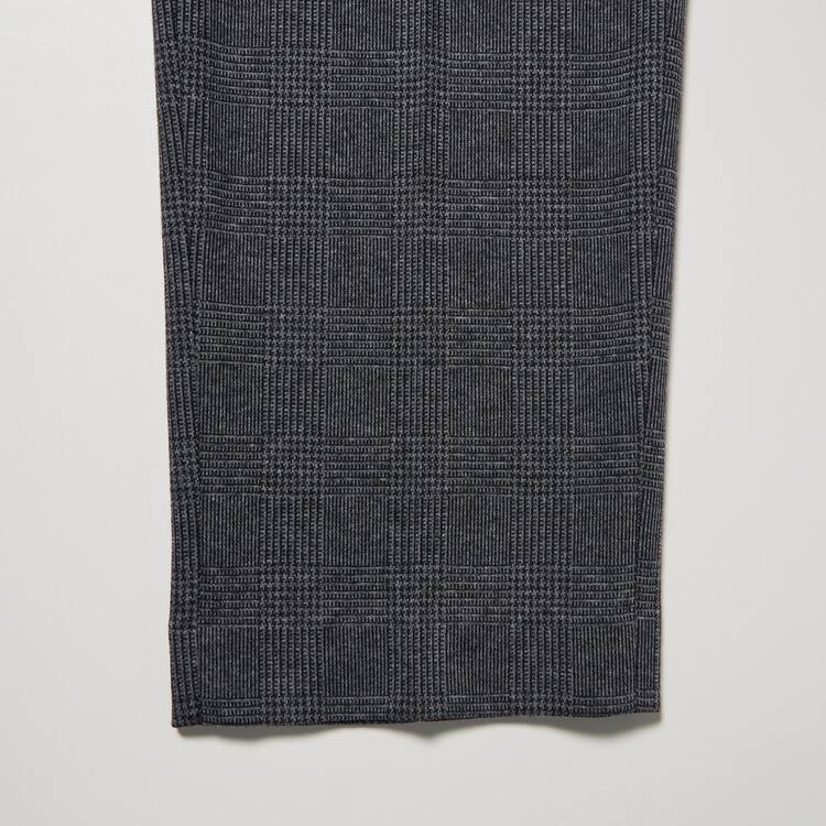 Uniqlo Smart Glen Checked Ankle Length (Long) Nohavice Panske Siva | FOLAMV-926