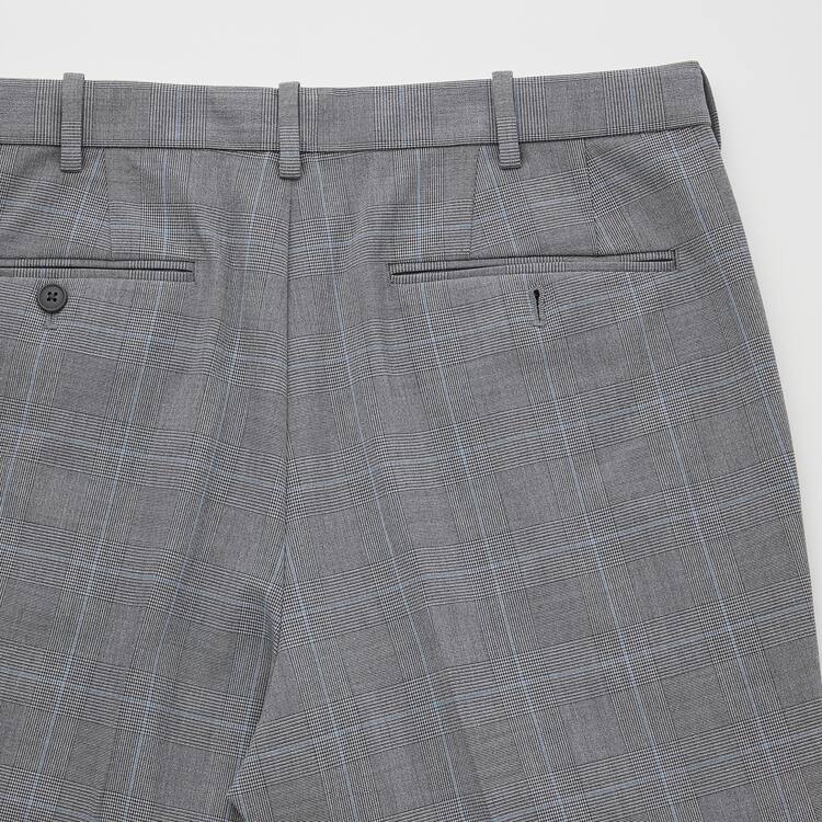Uniqlo Smart Pohodlie Glen Checked Ankle Length Nohavice Panske Siva | XLIRYS-920