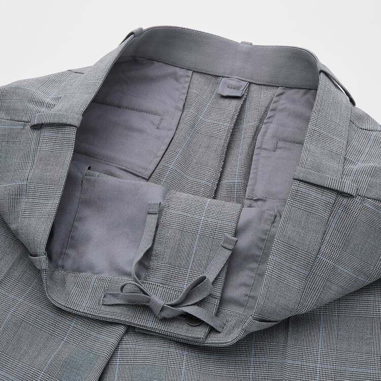 Uniqlo Smart Pohodlie Glen Checked Ankle Length Nohavice Panske Siva | XLIRYS-920