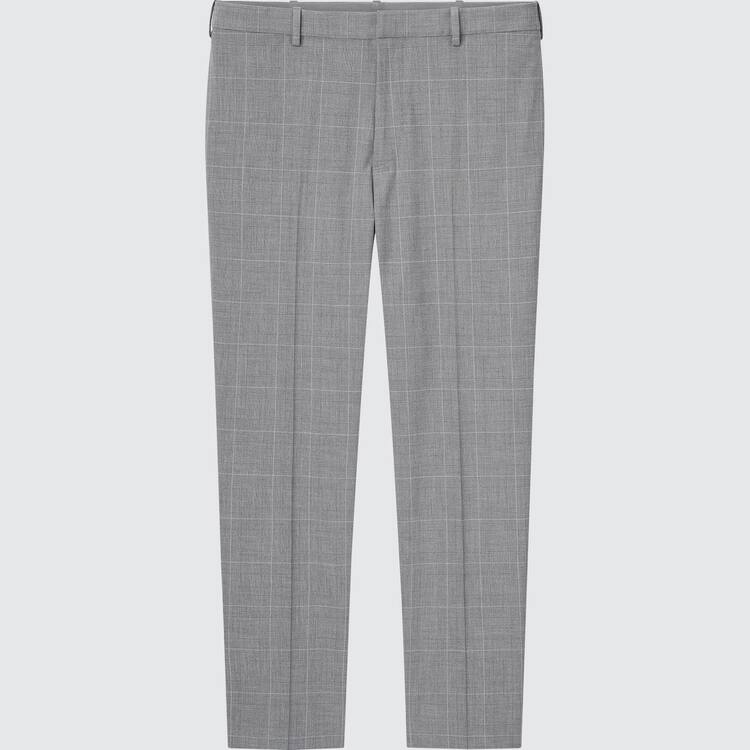 Uniqlo Smart Pohodlie Glen Checked Ankle Length Nohavice Panske Siva | XLIRYS-920