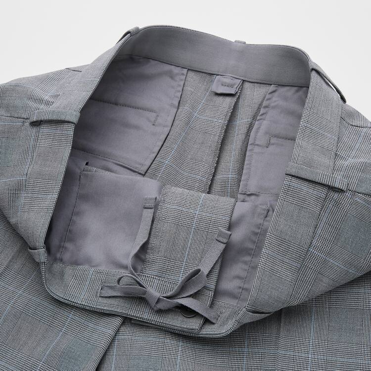 Uniqlo Smart Pohodlie Glen Checked Ankle Length (Long) Nohavice Panske Siva | ZOBCPA-206