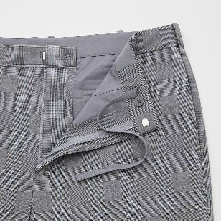 Uniqlo Smart Pohodlie Glen Checked Ankle Length (Long) Nohavice Panske Siva | ZOBCPA-206