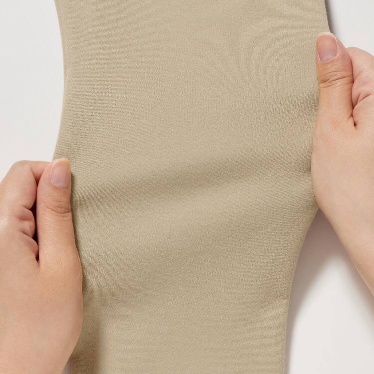 Uniqlo Smooth Stretch Bavlnene Turtleneck Long Sleeved Topy Damske Béžové | QAFNYM-981