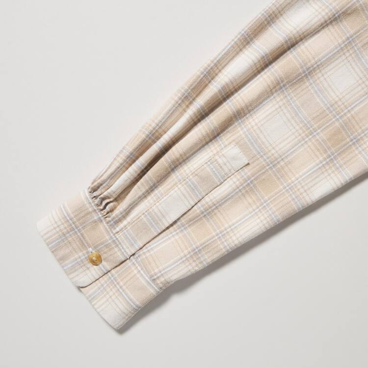 Uniqlo Soft Brushed Checked Long Sleeved Kosele Damske Béžové | CFUZBH-236