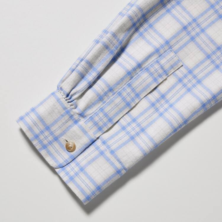 Uniqlo Soft Brushed Checked Long Sleeved Kosele Damske Svetlo Modre | KJWOSM-029