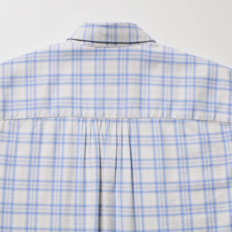 Uniqlo Soft Brushed Checked Long Sleeved Kosele Damske Svetlo Modre | KJWOSM-029