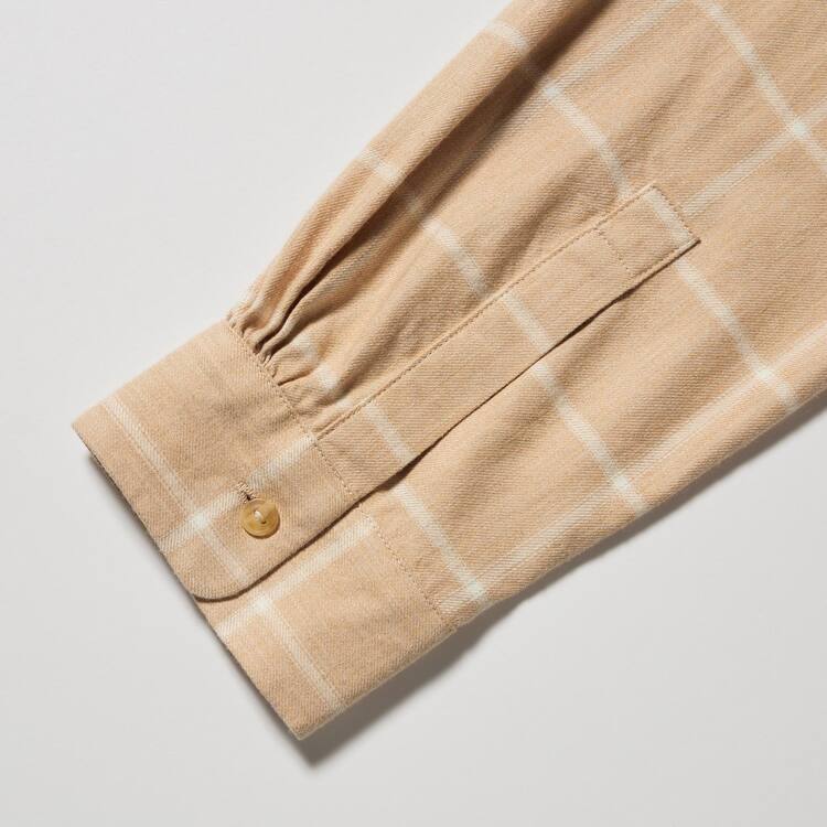 Uniqlo Soft Brushed Checked Long Sleeved Kosele Damske Béžové | LGCHAI-305