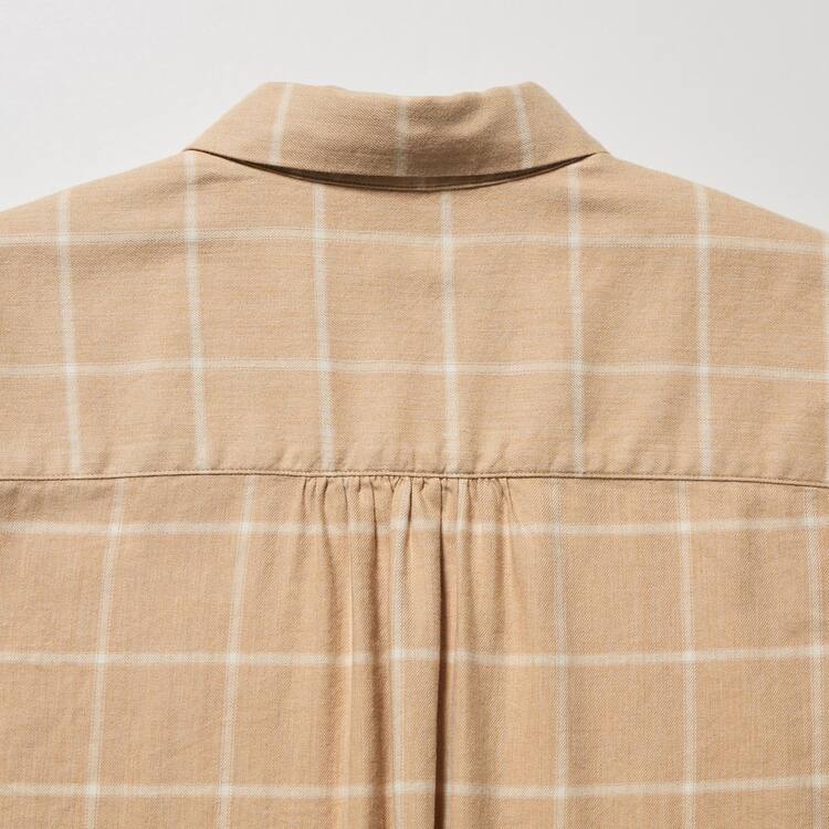Uniqlo Soft Brushed Checked Long Sleeved Kosele Damske Béžové | LGCHAI-305