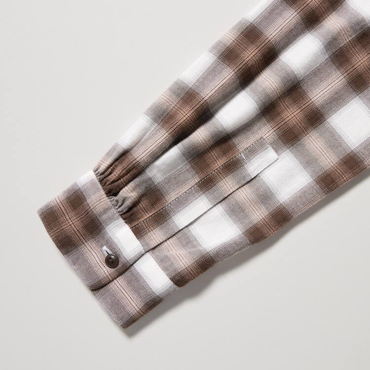 Uniqlo Soft Brushed Checked Long Sleeved Kosele Damske Hnede | NWTMHE-542