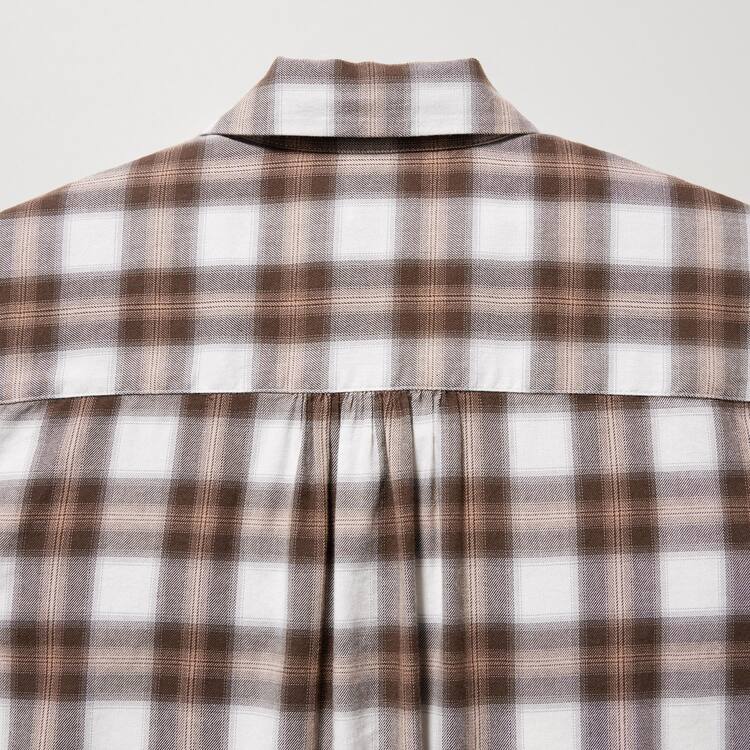 Uniqlo Soft Brushed Checked Long Sleeved Kosele Damske Hnede | NWTMHE-542