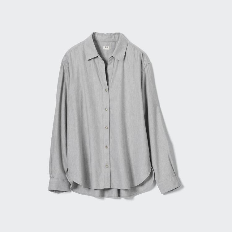 Uniqlo Soft Brushed Long Sleeved Kosele Damske Siva | EKIPFY-086