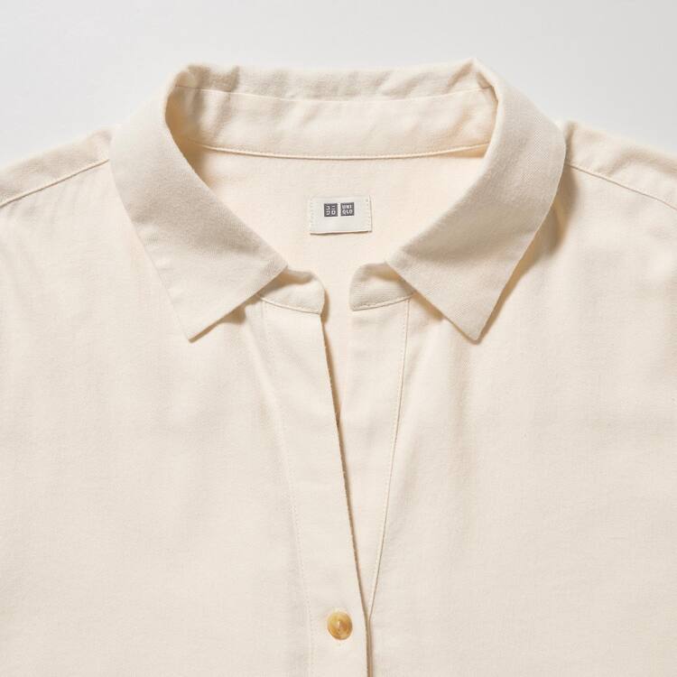 Uniqlo Soft Brushed Long Sleeved Kosele Damske Biele | FNPXSJ-714