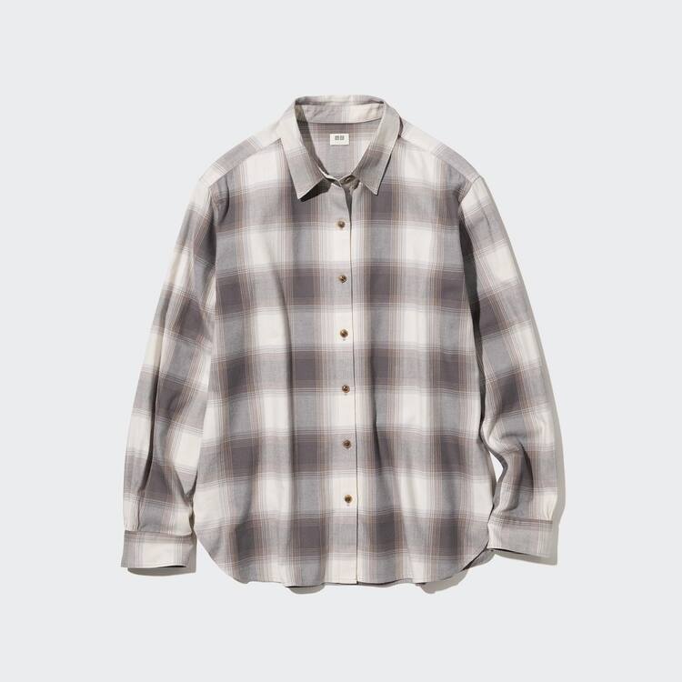 Uniqlo Soft Brushed Long Sleeved Kosele Damske Siva | LYCFDO-905