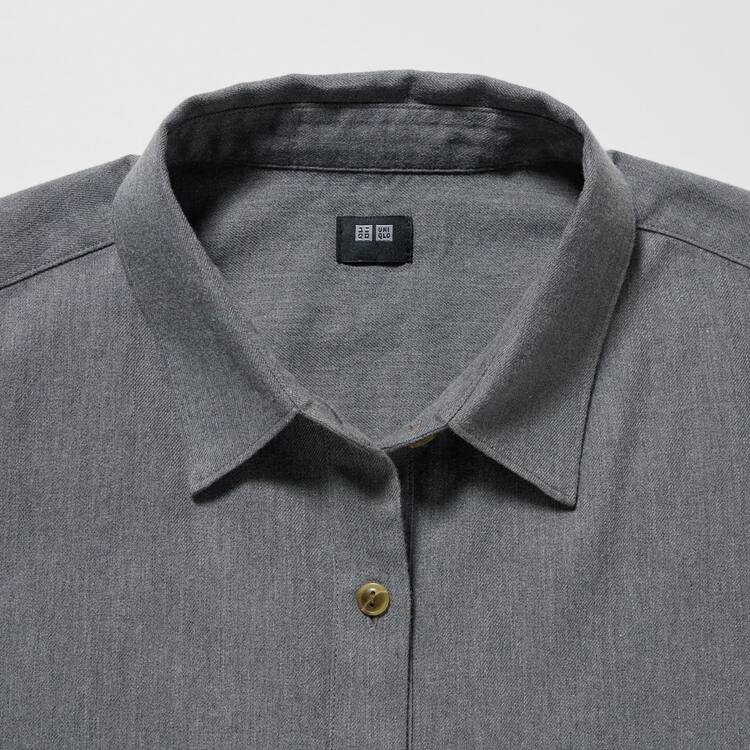 Uniqlo Soft Brushed Long Sleeved Kosele Damske Siva | XCVZKD-068