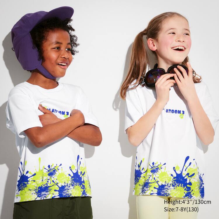 Uniqlo Splatoon 3 Ut Grafika Tricko Detske Biele | IRWFYO-320