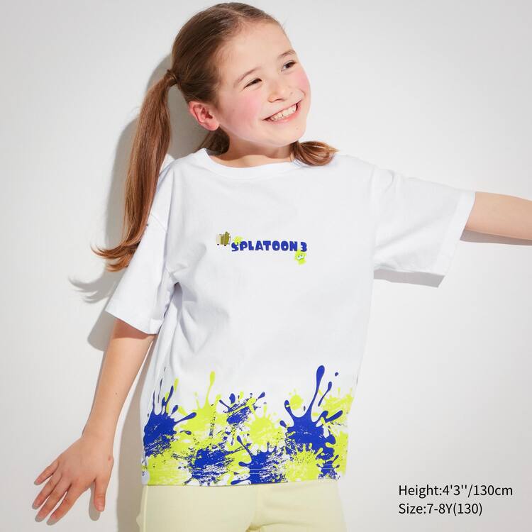 Uniqlo Splatoon 3 Ut Grafika Tricko Detske Biele | IRWFYO-320