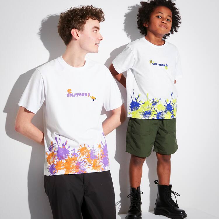 Uniqlo Splatoon 3 Ut Grafika Tricko Detske Biele | IRWFYO-320