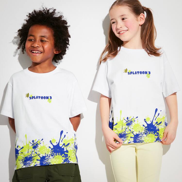 Uniqlo Splatoon 3 Ut Grafika Tricko Detske Biele | IRWFYO-320