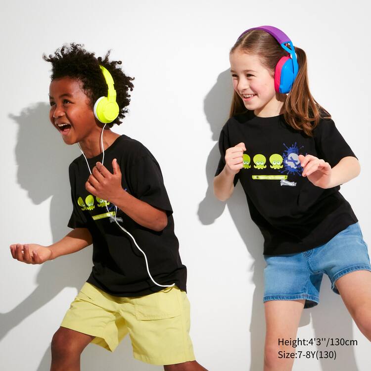 Uniqlo Splatoon 3 Ut Grafika Tricko Detske Čierne | JTZUXI-954