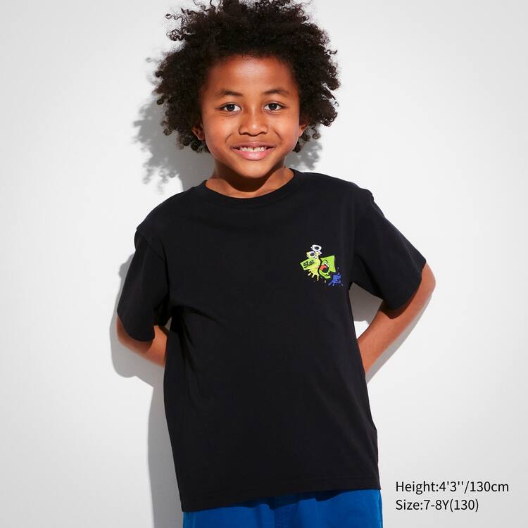 Uniqlo Splatoon 3 Ut Grafika Tricko Detske Čierne | MPIVXA-759