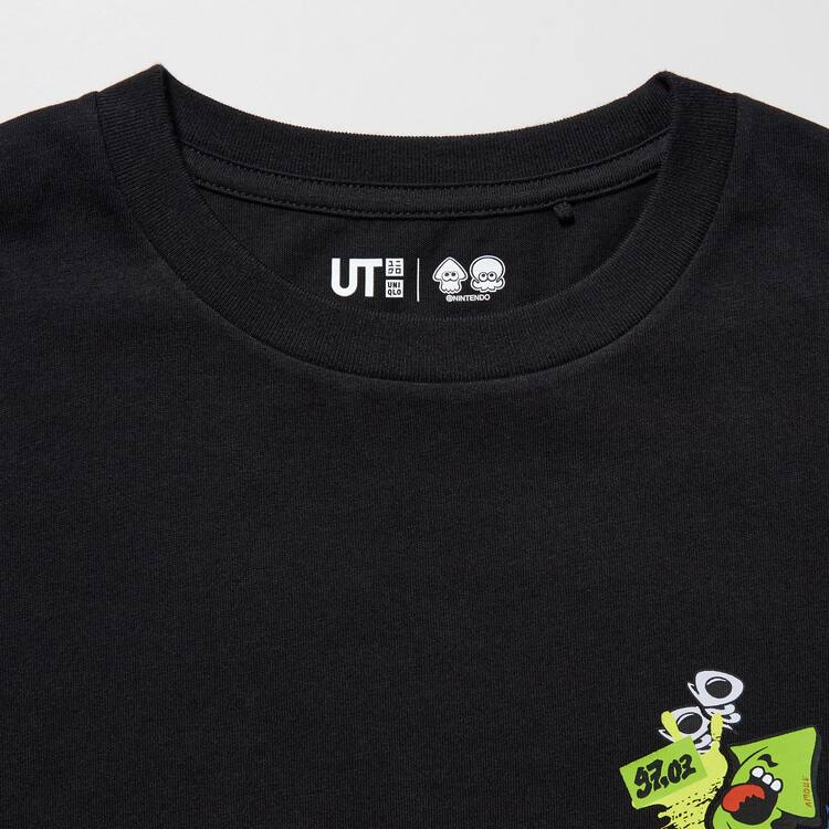 Uniqlo Splatoon 3 Ut Grafika Tricko Detske Čierne | MPIVXA-759