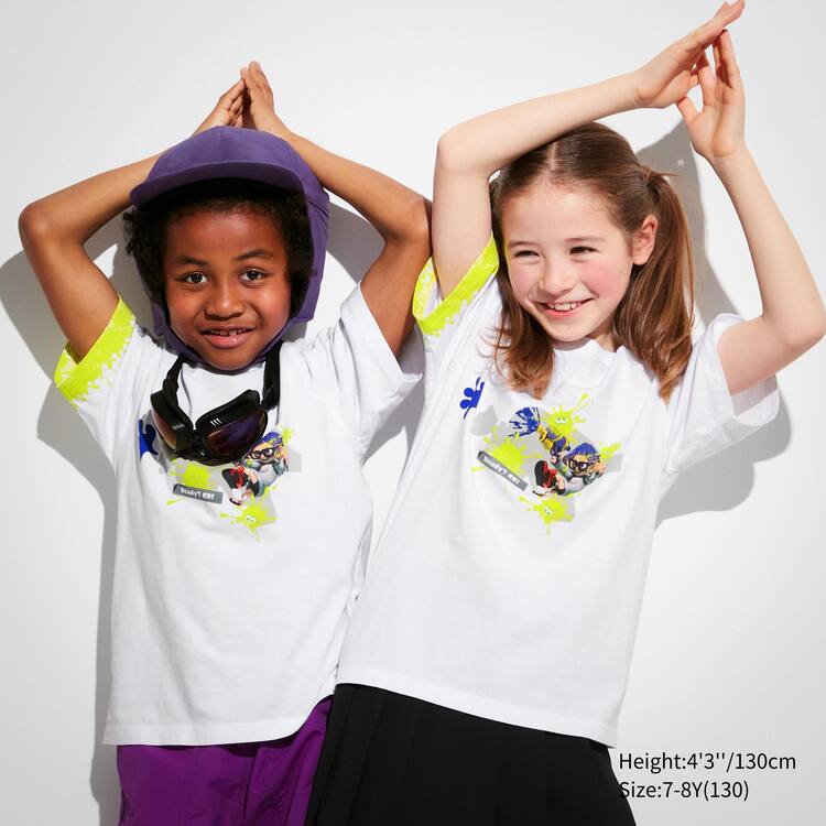 Uniqlo Splatoon 3 Ut Grafika Tricko Detske Biele | MSVATC-489