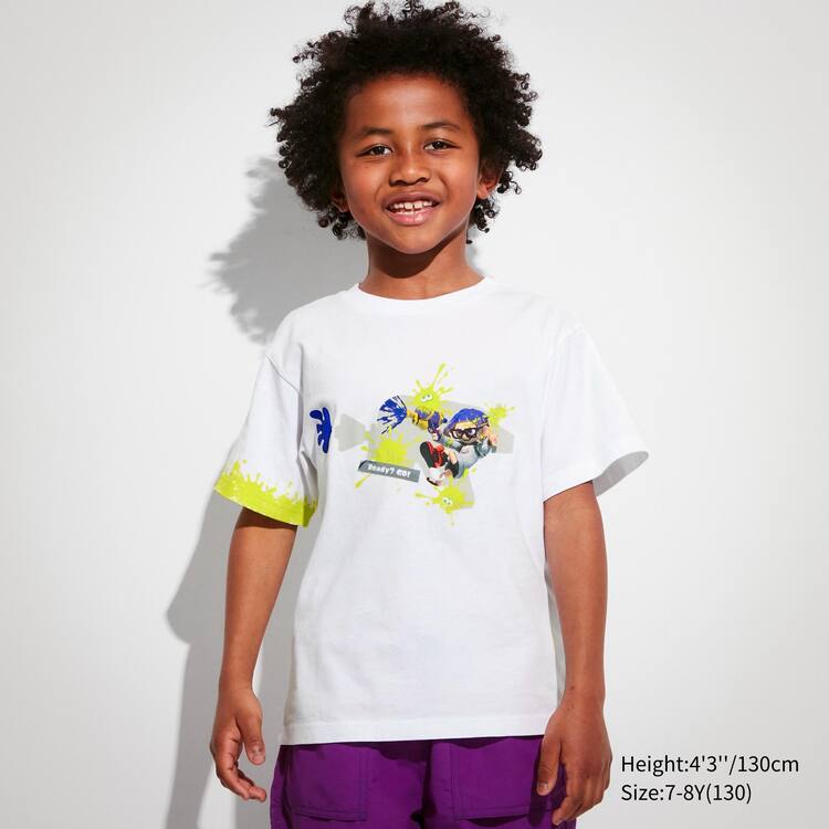 Uniqlo Splatoon 3 Ut Grafika Tricko Detske Biele | MSVATC-489