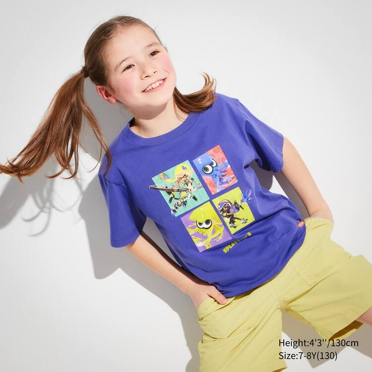 Uniqlo Splatoon 3 Ut Grafika Tricko Detske Modre | WXDPZQ-591
