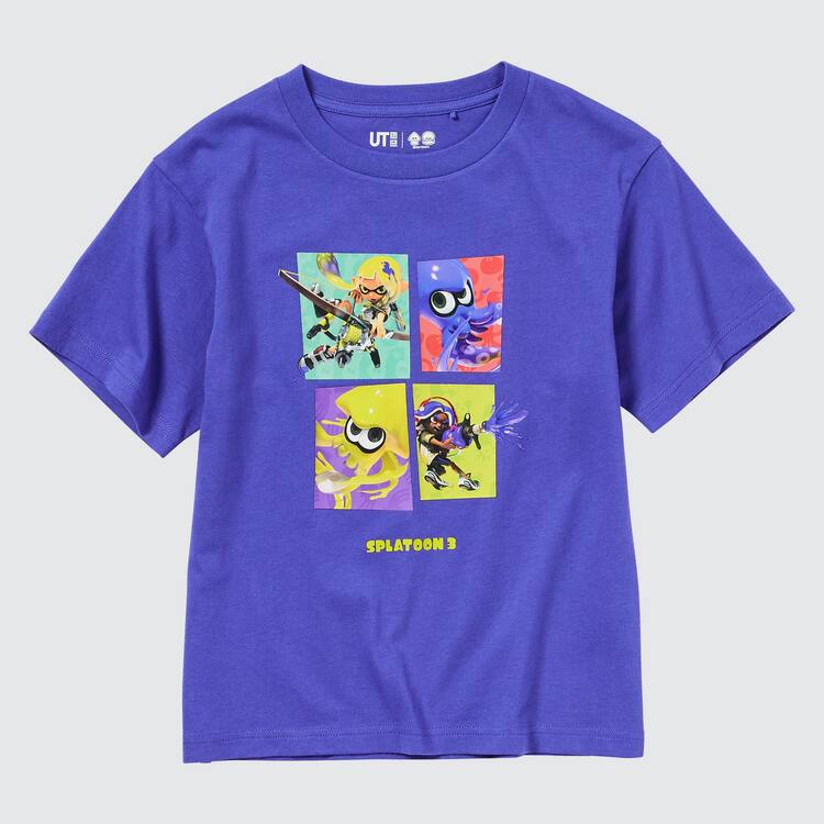 Uniqlo Splatoon 3 Ut Grafika Tricko Detske Modre | WXDPZQ-591