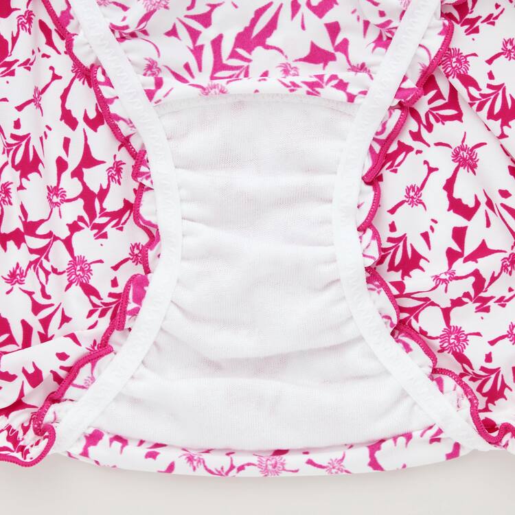 Uniqlo Stredne Rise Flower Print Frill Spodne Pradlo Damske Ruzove | DESQZC-015