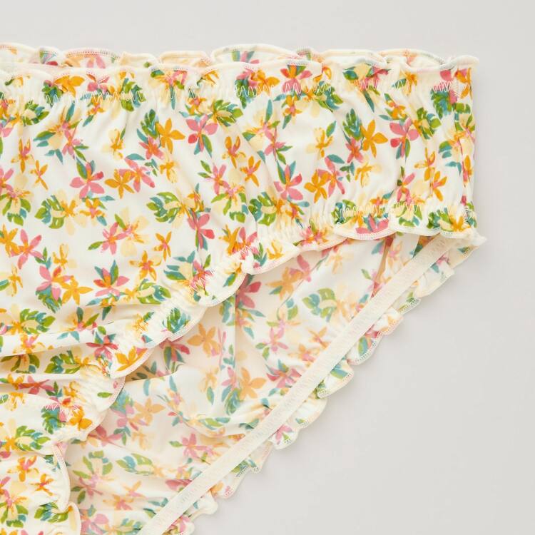 Uniqlo Stredne Rise Flower Print Frill Spodne Pradlo Damske Krém | YOSXHG-478