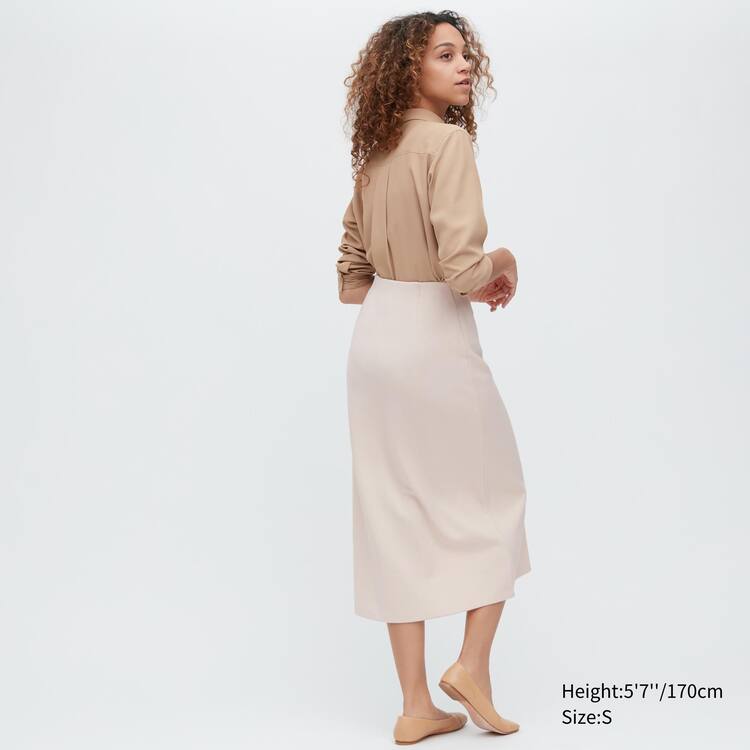 Uniqlo Stretch Double Faced Split Hem Sukne Damske Béžové | FUOVJE-403