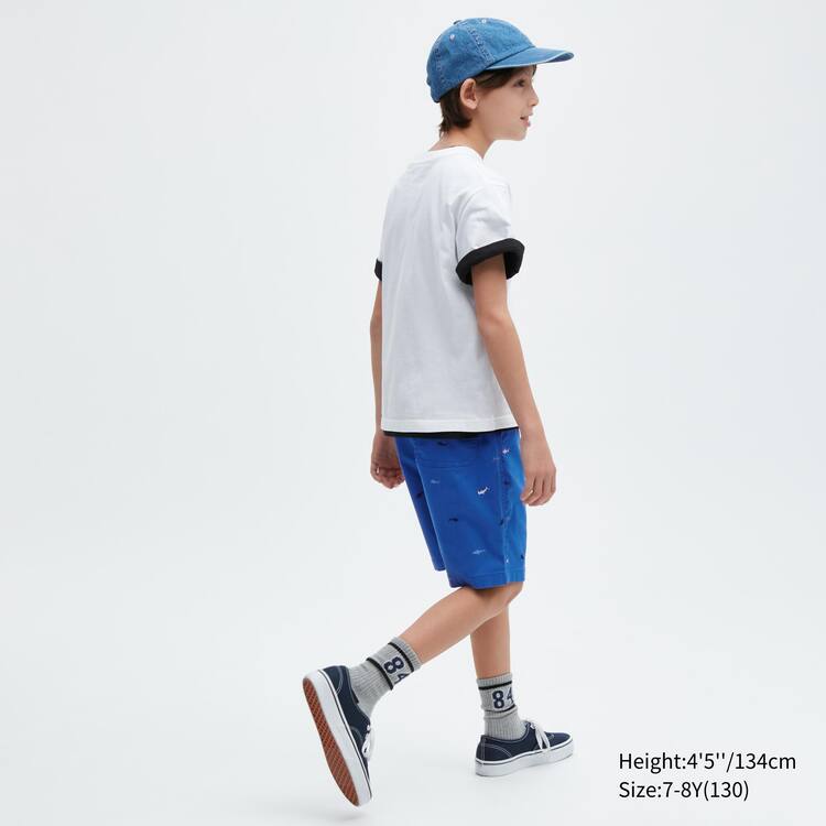 Uniqlo Stretch Printed Easy Sortky Detske Modre | PHQOGY-061