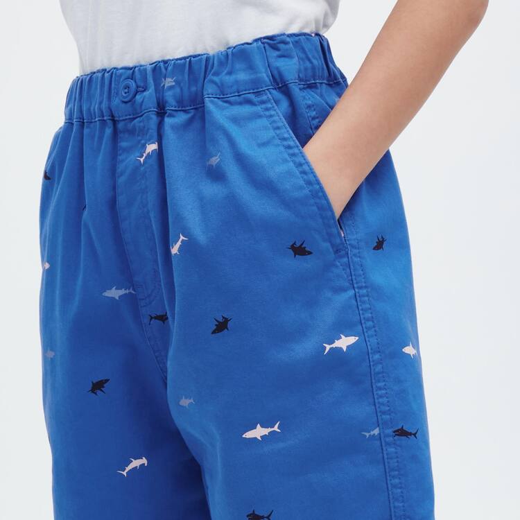 Uniqlo Stretch Printed Easy Sortky Detske Modre | PHQOGY-061
