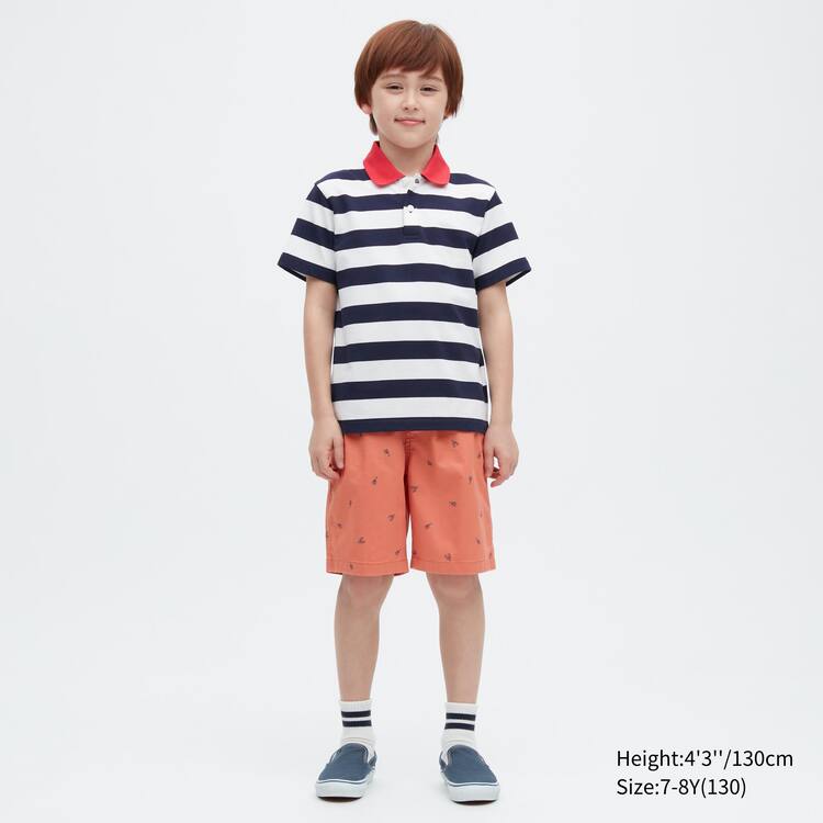 Uniqlo Stretch Printed Easy Sortky Detske Oranžové | PKYGHE-374