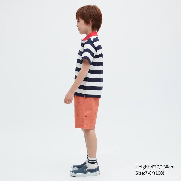 Uniqlo Stretch Printed Easy Sortky Detske Oranžové | PKYGHE-374