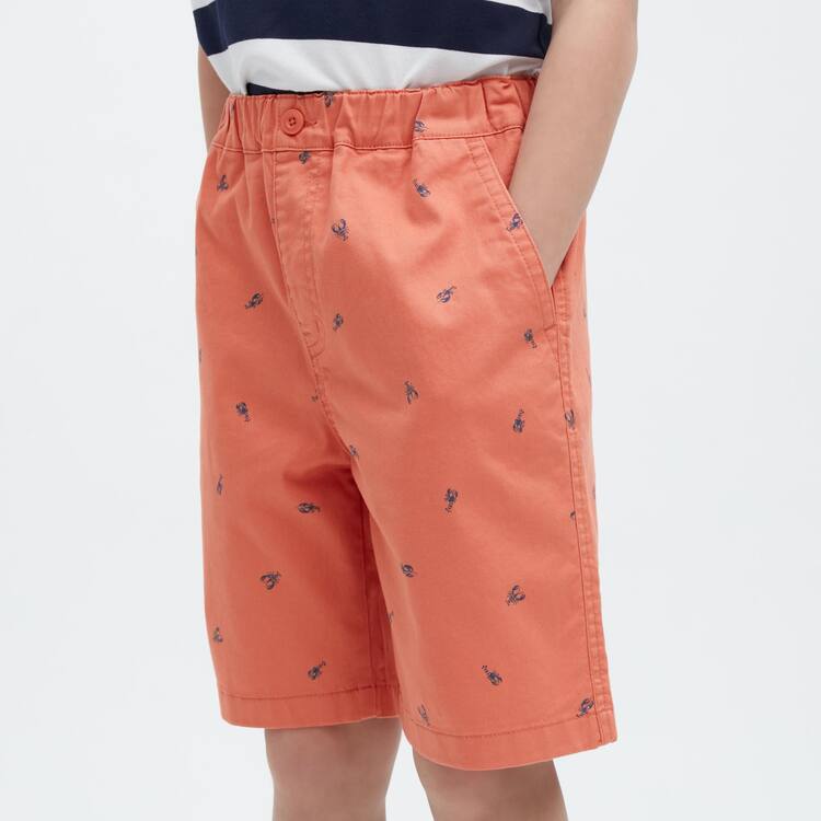 Uniqlo Stretch Printed Easy Sortky Detske Oranžové | PKYGHE-374