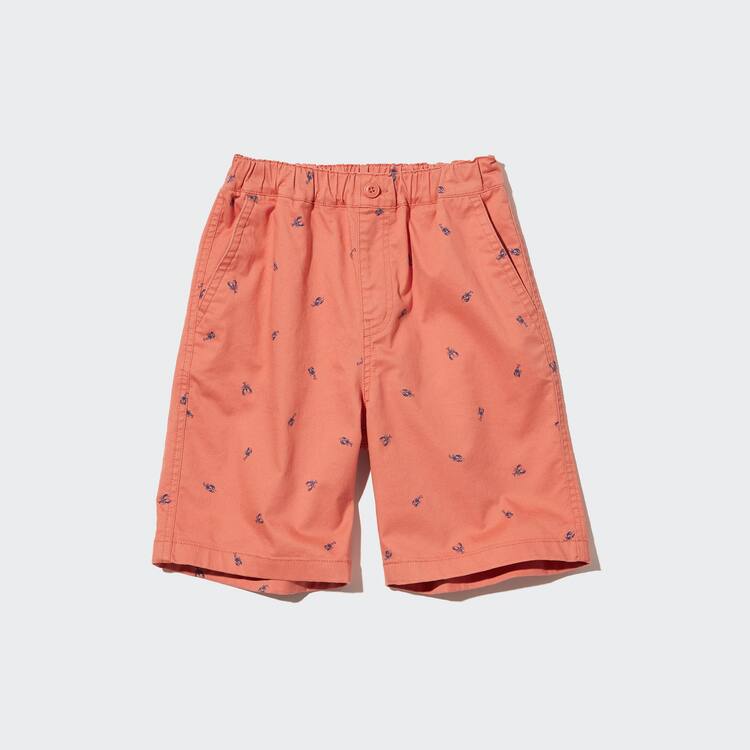 Uniqlo Stretch Printed Easy Sortky Detske Oranžové | PKYGHE-374