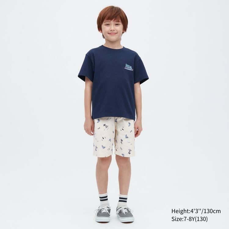 Uniqlo Stretch Printed Easy Sortky Detske Biele | TJWZKX-327