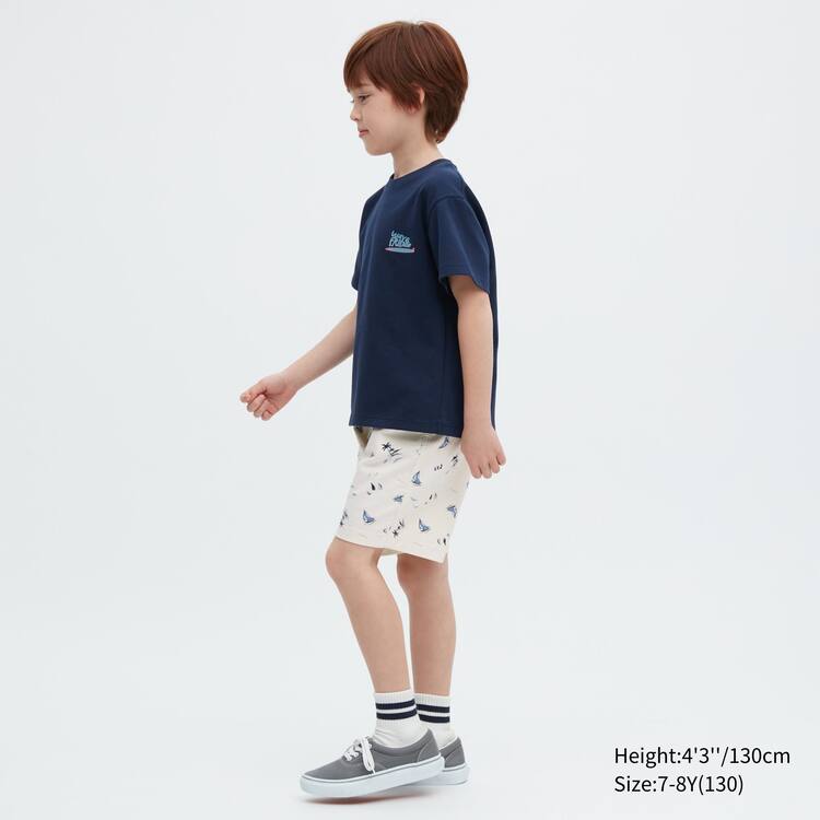 Uniqlo Stretch Printed Easy Sortky Detske Biele | TJWZKX-327