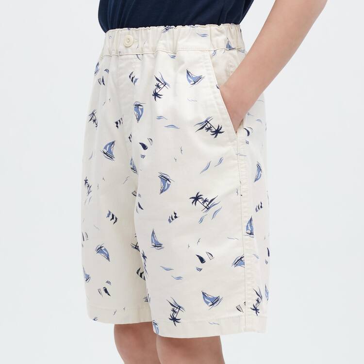 Uniqlo Stretch Printed Easy Sortky Detske Biele | TJWZKX-327