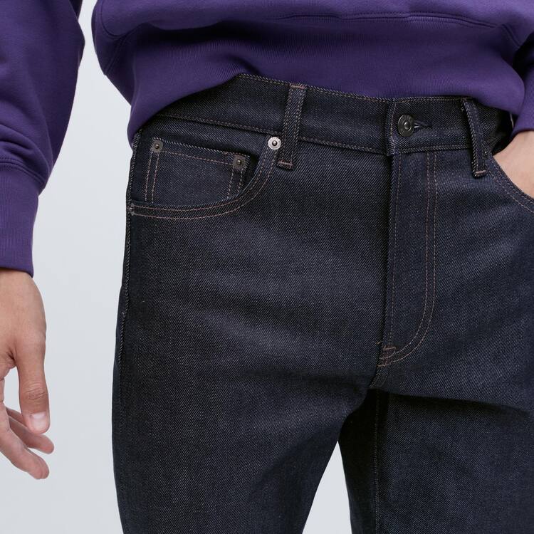 Uniqlo Stretch Selvedge Slim Fit Džínsy Panske Námornícka Modrá | IJMXNL-587