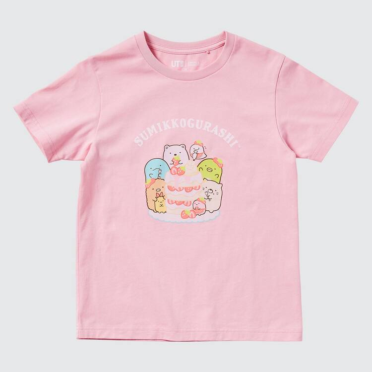 Uniqlo Sumikkogurashi Ut Grafika Tricko Detske Ruzove | JBMSZT-905